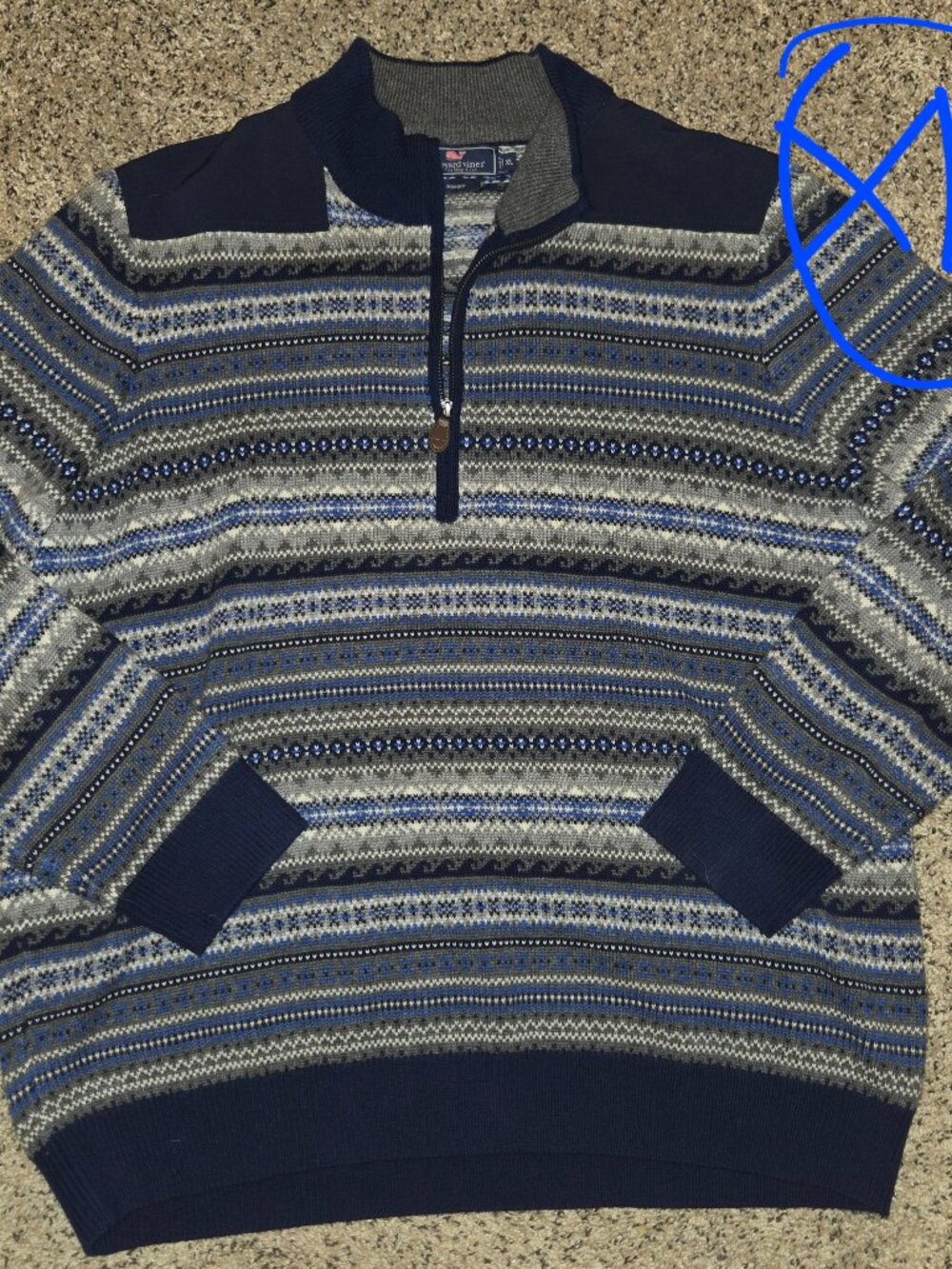 LIKE NEW 1/4 zip heavy weight VINEYARD VINES sweater in a MEN'S size XL